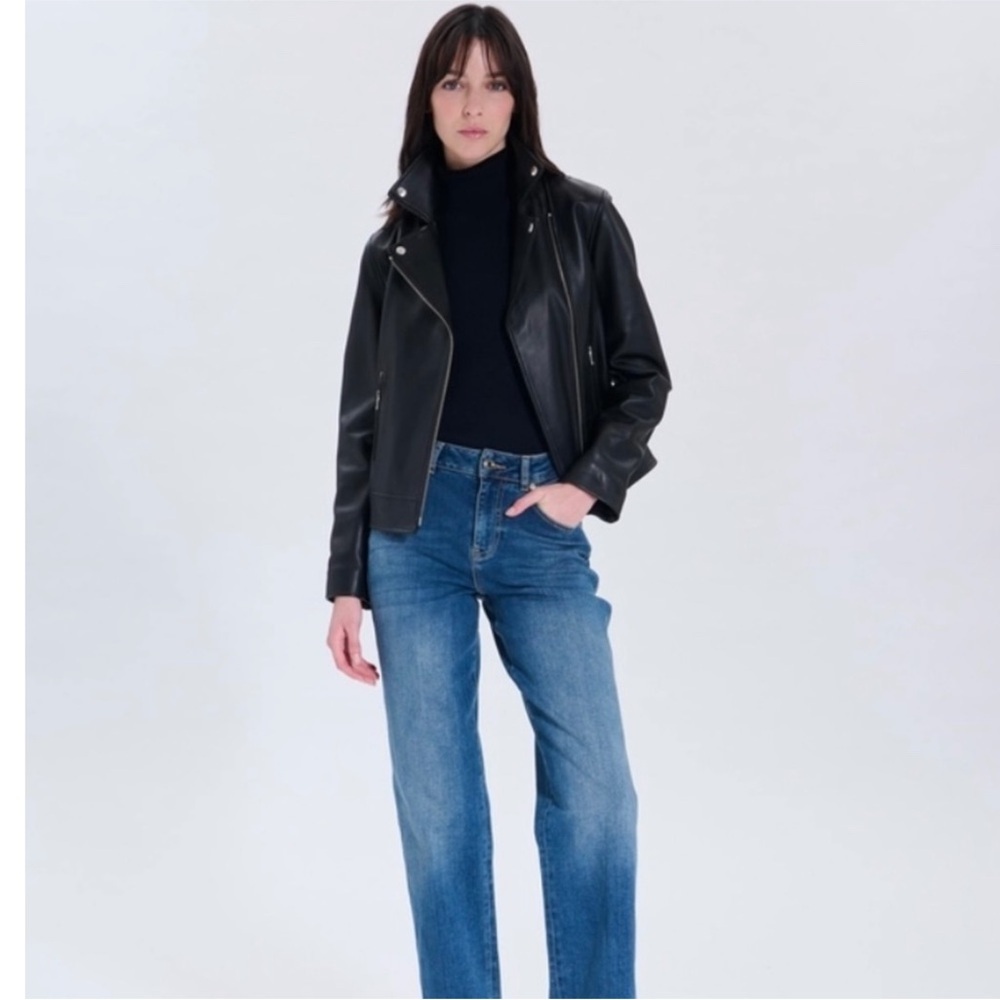 ZAPA PARIS Perfecto 100% Lamb Leather Grey Hancore Moto Jacket France Sz 36 US 4
